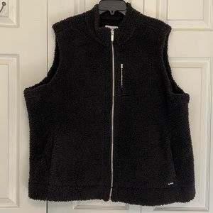 Calvin Klein NWT Teddy Bear Sherpa Black Vest 1X